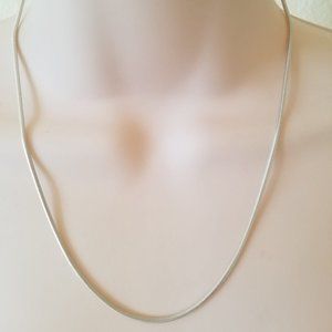 Solid 925 Sterling Silver 2mm 18" Snake Chain Spring Lock Clasp Necklace Fashion